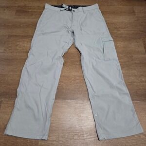 Prana Stretch Zion II Straight Pants Hiking Belt Roll Snap Up 32x30 Mens